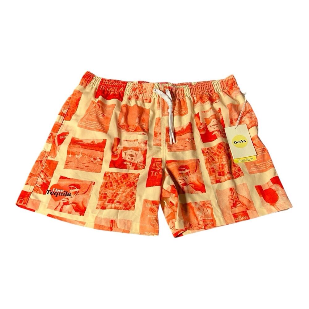 NWT DUVIN BEACH CLUB DRAWSTRING LINED BOARD SHORTS AOP Beach Swim Trunks Size 2X